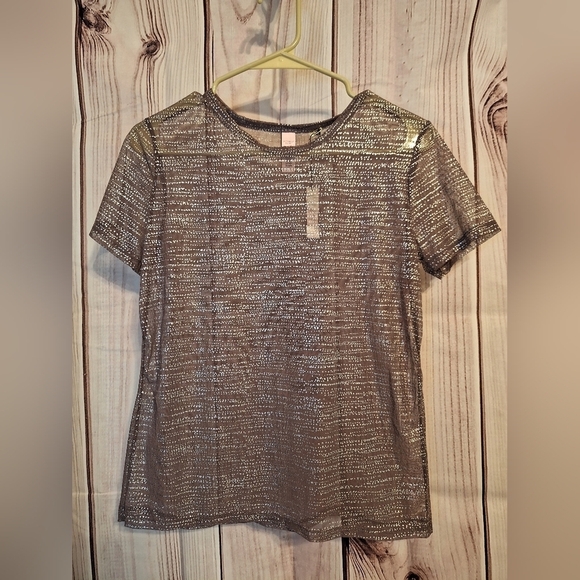Victoria's Secret sheer shimmer top Sz S NWT taupe - Picture 1 of 4